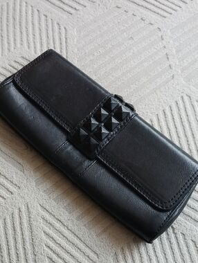 Kenneth Cole Reaction Fierce Black Studded Leather Clutch